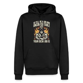 Electrician on the mast - your way to becoming an electricity professional! - Men’s Premium Organic Hoodie - black - Front - Nico (187cm)