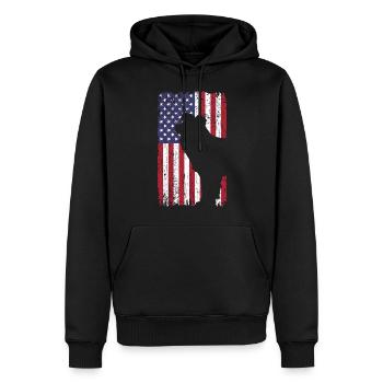 Deutsch Kurzhaar Hund mit USA Flagge - Männer Premium Bio Hoodie - Schwarz - Vorne - Nico (187cm)