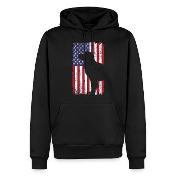 Chien Golden Retriever avec drapeau des États-Unis - Sweat à capuche Premium bio Homme - noir - Devant - Nico (187cm)