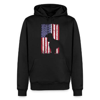 Chien Cocker Spaniel avec drapeau des États-Unis - Sweat à capuche Premium bio Homme - noir - Devant - Nico (187cm)