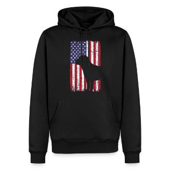Chien Labrador Retriever avec drapeau des États-Unis - Sweat à capuche Premium bio Homme - noir - Devant - Nico (187cm)