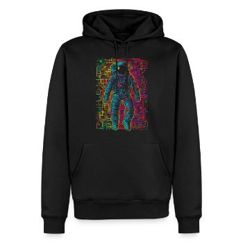 Astronaut Mandala Kunst Buntes Grafikmotiv Astrona - Männer Premium Bio Hoodie - Schwarz - Vorne - Nico (187cm)