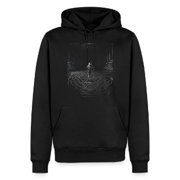Astronaut Zeichnung Kunst Natur Grafikmotiv Astron - Männer Premium Bio Hoodie - Schwarz - Vorne - Nico (187cm)
