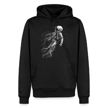 Astronaut Zeichnung Götterspeise Kunst Grafik Moti - Männer Premium Bio Hoodie - Schwarz - Vorne - Nico (187cm)