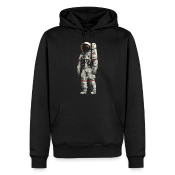 Astronaut Kunstwerk Zeichnung Illustration Grafik - Männer Premium Bio Hoodie - Schwarz - Vorne - Nico (187cm)