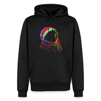 Astronaut Colorful Art Fantasy Drawing Motif Branch - Men’s Premium Organic Hoodie - black - Front - Nico (187cm)