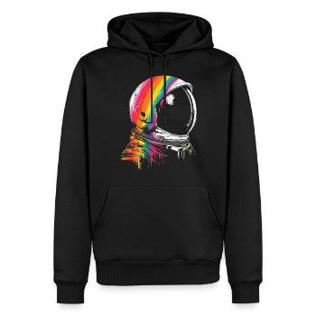 Astronaut Malerei Kunst Zeichnung Motiv Kunstwerk - Männer Premium Bio Hoodie - Schwarz - Vorne - Nico (187cm)