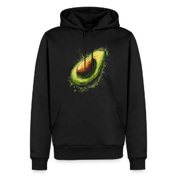 Avocado Malerei Kunstwerk Grafik Motiv Avocado - Männer Premium Bio Hoodie - Schwarz - Vorne - Nico (187cm)