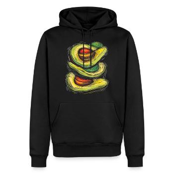 Avocat Coloré Art Dessin Impression Graphique Avocat - Sweat à capuche Premium bio Homme - noir - Devant - Nico (187cm)