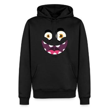 Monster-Gesicht - Männer Premium Bio Hoodie - Schwarz - Vorne - Nico (187cm)