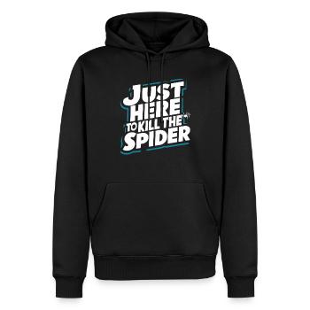 Sensibilisation à l’arachnophobie drôle, phobie des araignées - Sweat à capuche Premium bio Homme - noir - Devant - Nico (187cm)