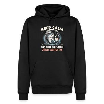 Katze Astronaut Astronomie Äußeres Sonnensystem - Männer Premium Bio Hoodie - Schwarz - Vorne - Nico (187cm)