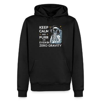 Katze Astronaut Astronomie Äußeres Sonnensystem - Männer Premium Bio Hoodie - Schwarz - Vorne - Nico (187cm)