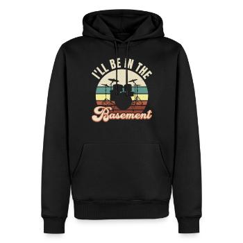 ICH WERDE IM KELLER SEIN - Männer Premium Bio Hoodie - Schwarz - Vorne - Nico (187cm)