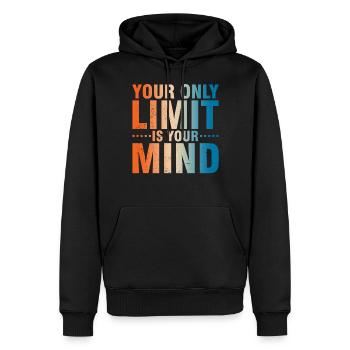 Your only limit is your mind - Men’s Premium Organic Hoodie - black - Front - Nico (187cm)