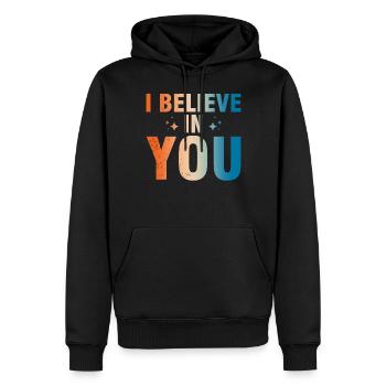 Ich Glaube An Dich Motivation - Männer Premium Bio Hoodie - Schwarz - Vorne - Nico (187cm)