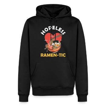 Soupe de nouilles ramen Cuisine japonaise - Sweat à capuche Premium bio Homme - noir - Devant - Nico (187cm)