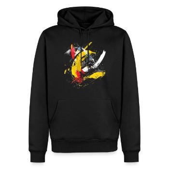 Banane Illustration Kunst Obst Bunte Grafik Banane - Männer Premium Bio Hoodie - Schwarz - Vorne - Nico (187cm)