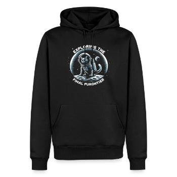 Katze Astronaut Astronomie Äußeres Sonnensystem - Männer Premium Bio Hoodie - Schwarz - Vorne - Nico (187cm)