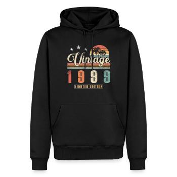 Original 1999 Millésime | Cadeau d’anniversaire 1999 - Sweat à capuche Premium bio Homme - noir - Devant - Nico (187cm)
