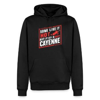 Amateur de cuisine épicée, chef des Chili Peppers - Sweat à capuche Premium bio Homme - noir - Devant - Nico (187cm)