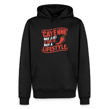 Amateurs de cuisine épicée, Chili Peppers Chef - Sweat à capuche Premium bio Homme - noir - Devant - Nico (187cm)