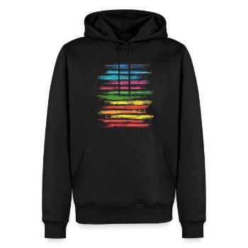 Livre Coloré Art Peinture Motif Graphique Livre - Sweat à capuche Premium bio Homme - noir - Devant - Nico (187cm)