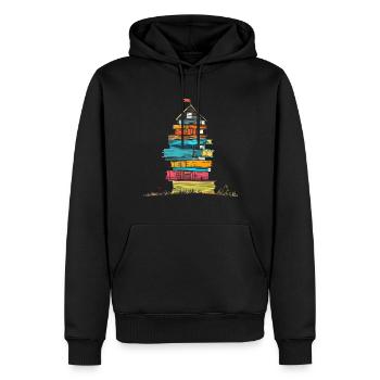 Book House Artwork Illustration Graphic Artwork - Men’s Premium Organic Hoodie - black - Front - Nico (187cm)