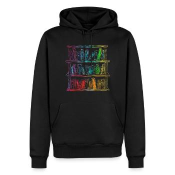 Buch Bunte Zeichnung Kunst Fantasie Grafikmotiv Bu - Männer Premium Bio Hoodie - Schwarz - Vorne - Nico (187cm)