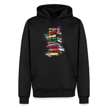 Buch Malerei Kunst Illustration Grafik Kunstwerk B - Männer Premium Bio Hoodie - Schwarz - Vorne - Nico (187cm)