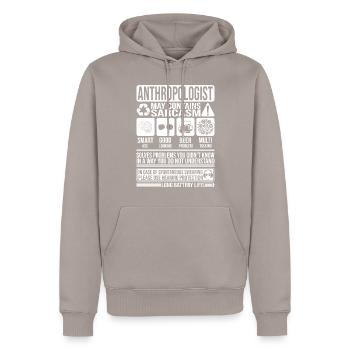 Anthropologe Sarkasmus lustiges Geschenk Anthropologe - Männer Premium Bio Hoodie - Taupe - Vorne - Nico (187cm)