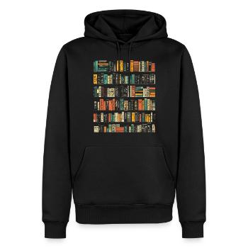 Book Colorful Art Text Graphic Motif Book - Men’s Premium Organic Hoodie - black - Front - Nico (187cm)