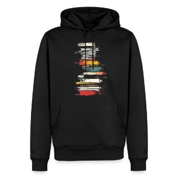 Livre Peinture Colorée Art Motif Graphique Livre - Sweat à capuche Premium bio Homme - noir - Devant - Nico (187cm)