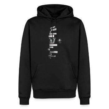 Buch Männer Kunstwerk Blaue Augen Zeichnung Kunst - Männer Premium Bio Hoodie - Schwarz - Vorne - Nico (187cm)