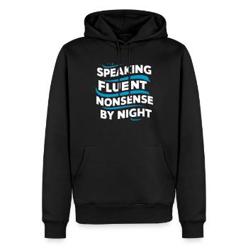 Sprechen Im Schlaf, Somniloquy, Sprechen Im - Männer Premium Bio Hoodie - Schwarz - Vorne - Nico (187cm)