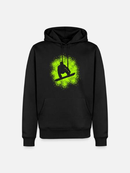 Snowboard Wintersportler - Männer Premium Bio Hoodie - Schwarz