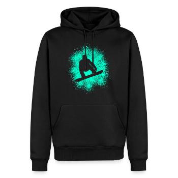 Snowboard Wintersportler - Männer Premium Bio Hoodie - Schwarz - Vorne - Nico (187cm)