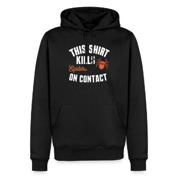 Sensibilisation à l’arachnophobie drôle, phobie des araignées - Sweat à capuche Premium bio Homme - noir - Devant - Nico (187cm)