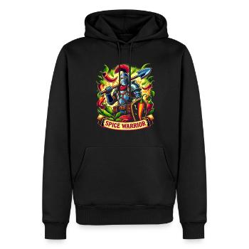 Amateurs de cuisine épicée, Chili Peppers Chef - Sweat à capuche Premium bio Homme - noir - Devant - Nico (187cm)