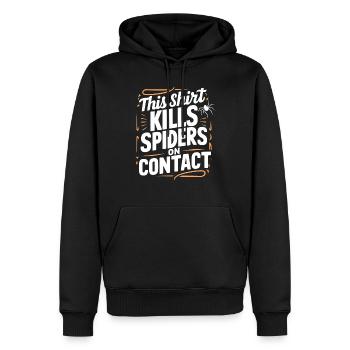 Sensibilisation à l’arachnophobie drôle, phobie des araignées - Sweat à capuche Premium bio Homme - noir - Devant - Nico (187cm)