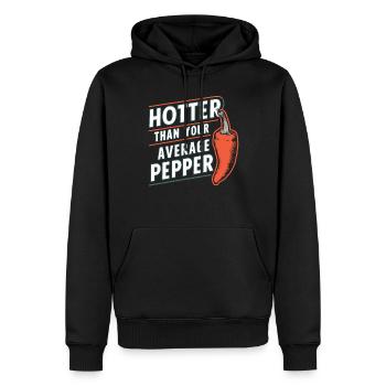 Amateurs de cuisine épicée, Chili Peppers Chef - Sweat à capuche Premium bio Homme - noir - Devant - Nico (187cm)
