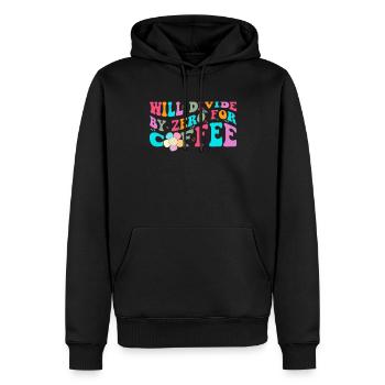 Will divide by zero for coffee Funny Math - Men’s Premium Organic Hoodie - black - Front - Nico (187cm)