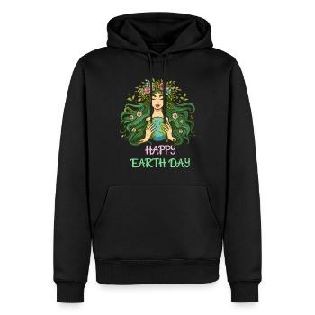 Bonne Journée de la Terre Terre Mère Nature Environnement Globe terrestre - Sweat à capuche Premium bio Homme - noir - Devant - Nico (187cm)