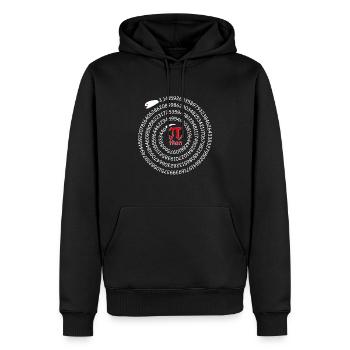 Pi Python Jeu de mots Cercle Nombre Serpent Math - Sweat à capuche Premium bio Homme - noir - Devant - Nico (187cm)