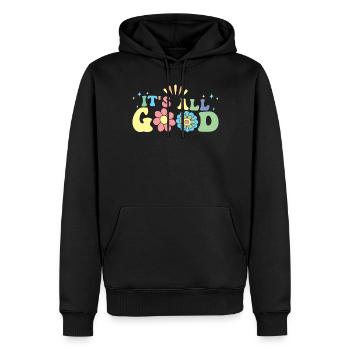 C’est tout bon, des fleurs colorées et des étoiles - Sweat à capuche Premium bio Homme - noir - Devant - Nico (187cm)
