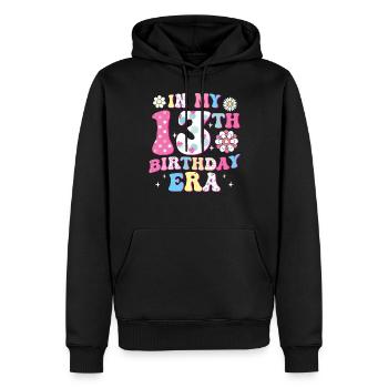 Willkommen Im 13. Geburtstagszeitalter - Männer Premium Bio Hoodie - Schwarz - Vorne - Nico (187cm)