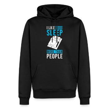 J’aime dormir plus que les gens - Sweat à capuche Premium bio Homme - noir - Devant - Nico (187cm)