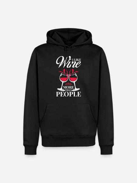 Wine Lover Statement Motif - Men’s Premium Organic Hoodie - black