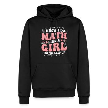 Math Genius Girl Power Statement - Men’s Premium Organic Hoodie - black - Front - Nico (187cm)