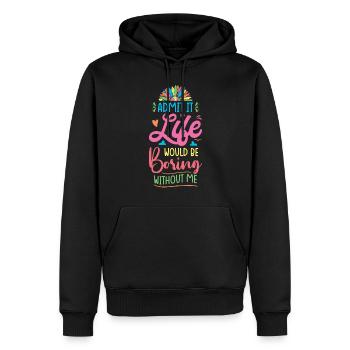 Joie de vivre Un message coloré - Sweat à capuche Premium bio Homme - noir - Devant - Nico (187cm)